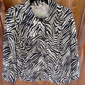 Chico's Zebra-Print Jacket, Sz 2